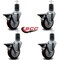 Service Caster 4'' Maroon Poly Swivel 1-5/8'' Expanding Stem Caster Set with Brake, 4PK SCC-EX20S414-PPUB-MRN-PLB-158-4 - alternate 3